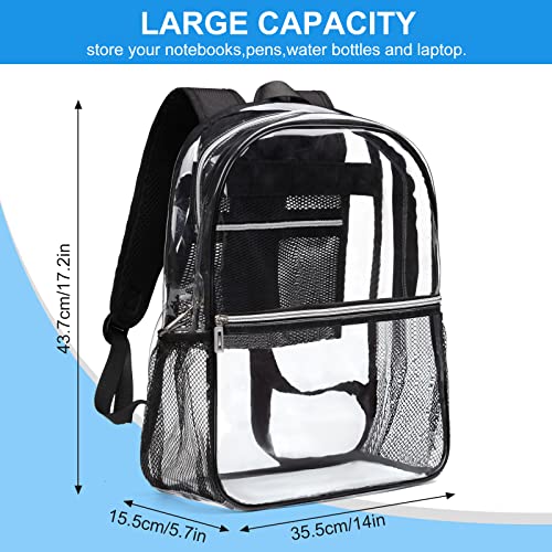 REAWUL Clear Backpack Heavy Duty Large TPU Transparent Backpacks See Through Backpacks for School,Security Travel,College. (Clear)