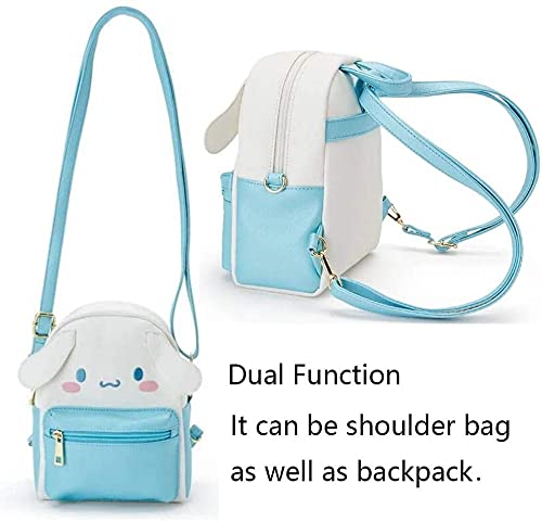 ALORVE Anime Cute Cartoon Bag Cosplay Shoulder Bag Backpack Handbag PU Schoolbags for Kids Girls Fans(Blue)