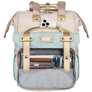 Laptop Backpack for Women,Doctor Teacher College School Student Work Shoulder Purse Bag,Travel Airline Approved Backpack for 15.6 Inch,Large Wide Open RFID Anti Theft USB Charging Port Bookbag