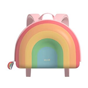 zoy zoii kids backpack, elegant and cute toddler backpack for little girls 2-5, children preschool backpack mini travel bag-dream series rainbow