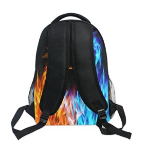 Kcldeci Red Blue Fire Dragon School Laptop Backpack Galaxy Teens Girls Boys Kids School Bags Bookbag, Monster Animal Water Resistant College Travel Computer Notebooks Daypack for Men Women