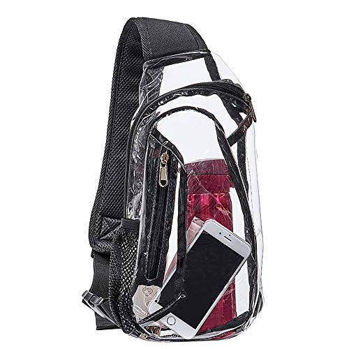 Edraco Clear Sling Bag, Stadium Approved Mini PVC Crossbody Shoulder Backpack, Transparent Casual Chest Daypack for Women & Men, Perfect for Hiking, Stadium or Concerts