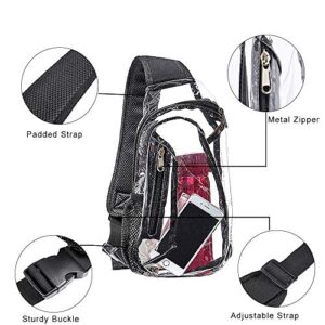 Edraco Clear Sling Bag, Stadium Approved Mini PVC Crossbody Shoulder Backpack, Transparent Casual Chest Daypack for Women & Men, Perfect for Hiking, Stadium or Concerts