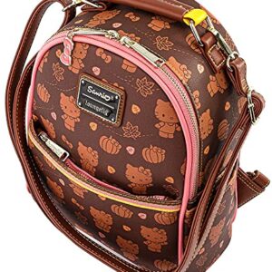 Loungefly Sanrio Hello Kitty Pumpkin Spice Adult Womens Convertible Mini Backpack Purse