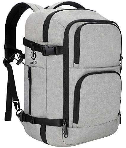 Dinictis 40L Travel Laptop Backpack for Men Women, Fit 17 Inch Notebook, Carry on Flight Approved Suitcase Backpack, Water Resistant Weekender Overnight Daypack, Grey