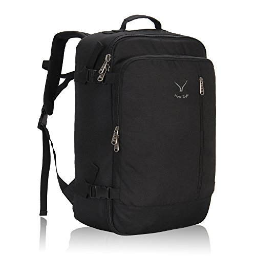 Hynes Eagle Carry on Backpack 38L Large Travel Backpack for Women Flight Approved Weekender Bag Laptop Backpack Men 15 inches Black 2017