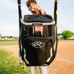 Rawlings R500 Series Baseball/Softball Backpack, Scarlet, 17.5˝ H x 15.5˝ W x 8.5˝ D