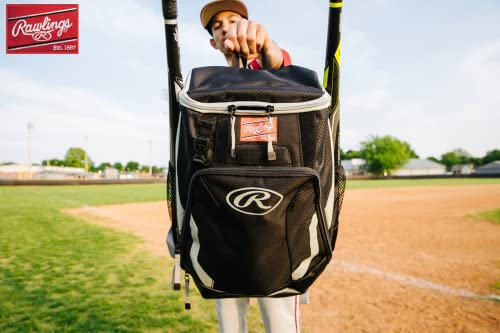 Rawlings R500 Series Baseball/Softball Backpack, Scarlet, 17.5˝ H x 15.5˝ W x 8.5˝ D