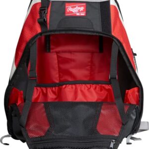 Rawlings R500 Series Baseball/Softball Backpack, Scarlet, 17.5˝ H x 15.5˝ W x 8.5˝ D