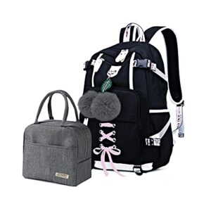 guivitu kids backpack for girls school bag children bookbag casual daypack with lunch bag set