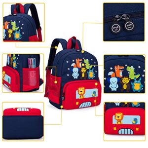 willikiva Cute Zoo Little 3d Backpack Kids Backpack for Boys and Girls Toddler Backpack Waterproof Preschool (Red)