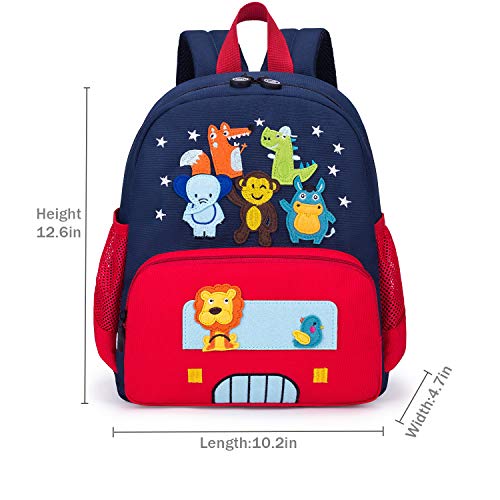 willikiva Cute Zoo Little 3d Backpack Kids Backpack for Boys and Girls Toddler Backpack Waterproof Preschool (Red)