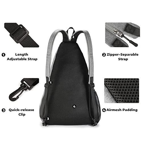 A11N Pickleball Bag, Reversible Crossbody Sling Bag / Backpack for Women Men, Charcoal