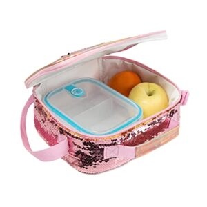 Rolling Backpack for Girls School Backpack with Lunch Box for Elementary Student Wheels Roller Trolley Luggage