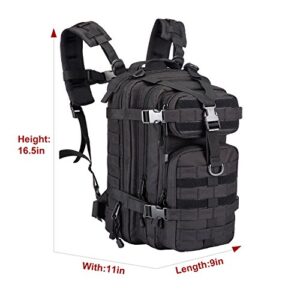 Small 30L Rucksack Pack for Outdoors, Hiking, Camping, Trekking, Bug Out Bag, Travel, Military & Tactical Army Molle Assault Backpack With US Flag Patch
