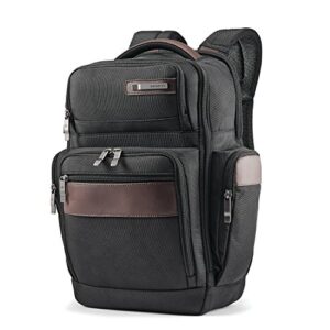 samsonite kombi 4 square backpack with smart sleeve, black/brown, 15.75 x 9 x 5.5-inch
