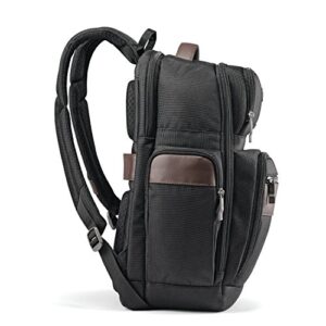 Samsonite Kombi 4 Square Backpack with Smart Sleeve, Black/Brown, 15.75 x 9 x 5.5-Inch