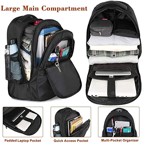 Rolling Backpack,Water Resistant Wheeled Travel Backpack,Laptop Backpack for Women Men,Carry on Luggage Backpack Fit 15.6 inch Notebook,Trolley Suitcase Business Bag College Student Computer Bag,Black