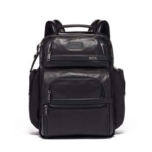 tumi – alpha 3 leather brief pack – 15 inch computer backpack for men and women – black