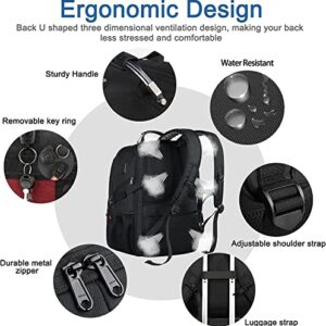 Z-MGKISS Travel Backpack, Extra Large Laptop Backpack, TSA Backpack 17.3 Inch, 50L Durable Anti Theft 17 Inch Big Business Backpack Christmas Gifts for Men, Water Resistant School Bag with USB, Black