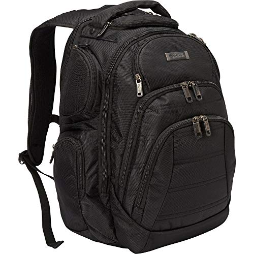 Kenneth Cole Reaction Pack-of-All-Trades' Multi-Pocket 17.0” Laptop & Tablet Business Travel Backpack, Black, One Size