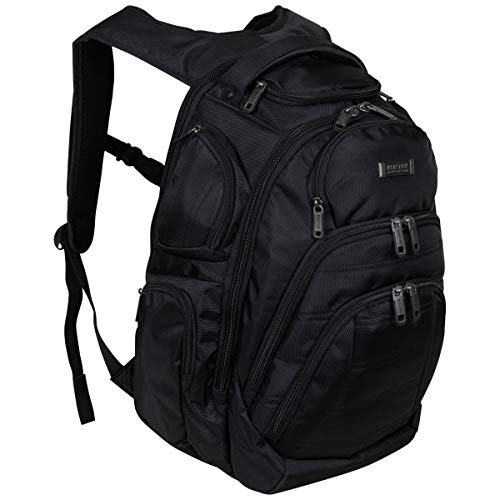 Kenneth Cole Reaction Pack-of-All-Trades' Multi-Pocket 17.0” Laptop & Tablet Business Travel Backpack, Black, One Size