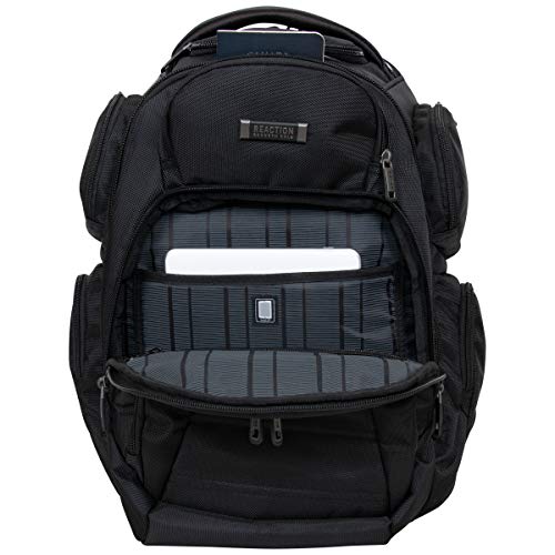 Kenneth Cole Reaction Pack-of-All-Trades' Multi-Pocket 17.0” Laptop & Tablet Business Travel Backpack, Black, One Size