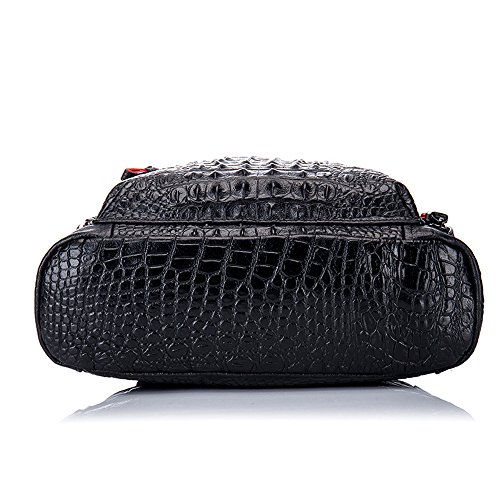 boshiho Real Leather Laptop Backpack Fashion Travel Bag Daypack for Men, Crocodile Pattern ( L)