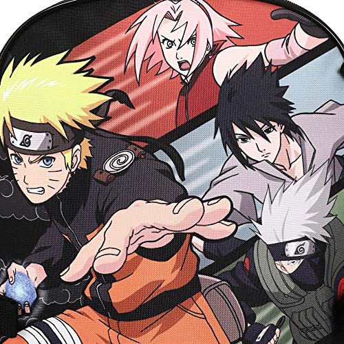 Naruto Anime Character Print Orange and Black 5-Piece Backpack Set For Boys