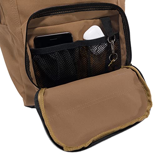 Carhartt 23L Single-Compartment Backpack, Durable Pack with Laptop Sleeve and Duravax Abrasion Resistant Base, Brown, One Size