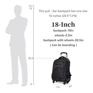 Temilla 360 °rotating Water Resistant Rolling Backpack with 4 Wheels,Travel Business College School，With Usb Charging Port (18-lnch)