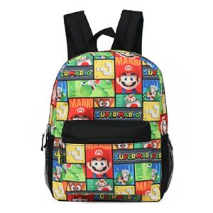 super mario 16″ allover print character school backpack