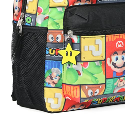 Super Mario 16" Allover Print Character School Backpack