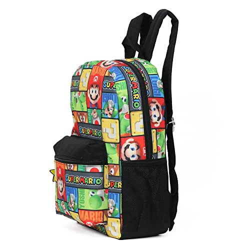 Super Mario 16" Allover Print Character School Backpack