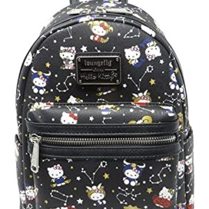 Loungefly Hello Kitty Zodiac Print Mini Backpack (One_Size, Black)