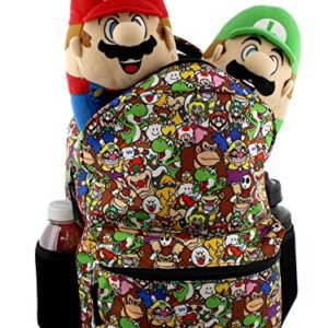 Nintendo Super Mario Brothers Boys Girls Teen 16" School Backpack (One Size, Black/Multi)