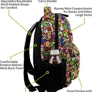 Nintendo Super Mario Brothers Boys Girls Teen 16" School Backpack (One Size, Black/Multi)