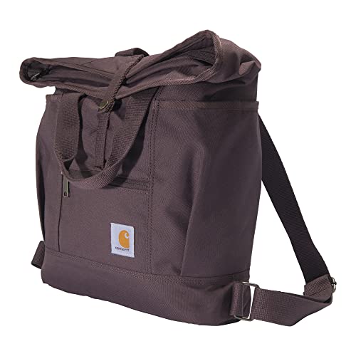 Carhartt Convertible, Durable Tote Bag with Adjustable Backpack Straps and Laptop Sleeve, Wine, One Size