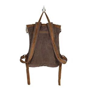 Myra Bag Classy Leather & Upcycled Canvas Backpack S-1237