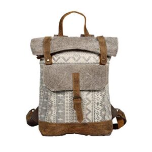 Myra Bag Classy Leather & Upcycled Canvas Backpack S-1237