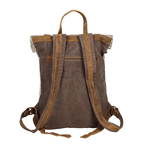 Myra Bag Classy Leather & Upcycled Canvas Backpack S-1237