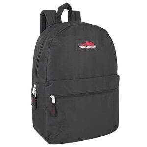 trailmaker classic 17 inch backpack with adjustable padded shoulder straps (black)
