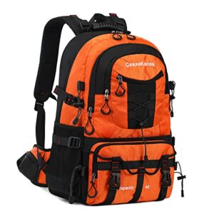 yanimengnu mingmou traveling backpack 40l waterproof and light outdoor hiking, men’s and women’s camping backpack (orange)
