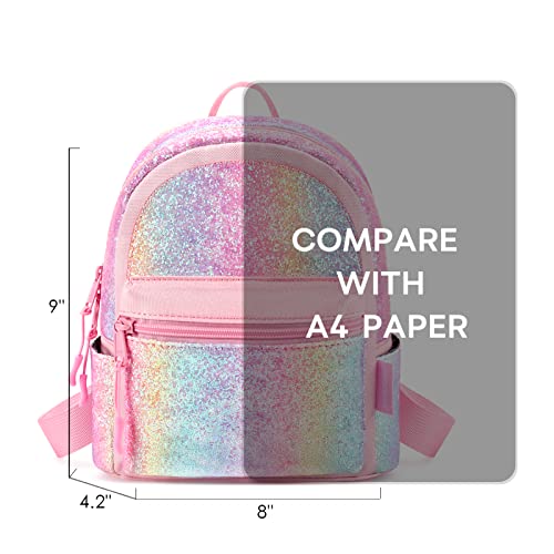 mibasies Mini Backpack for Girls Kids Rainbow Purse