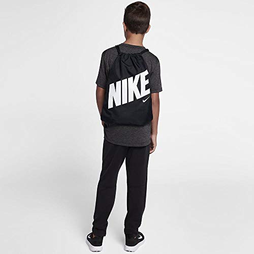 NIKE Kids' Graphic Gym Sack, Black/Black/White, One Size