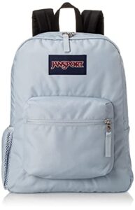 jansport cross town backpack – school, travel, or work bookbag with water bottle pocket, blue dusk