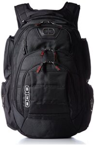 ogio gambit 17 backpack, black, 20″h x 12.5″w x 11″d