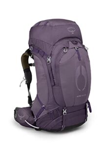 osprey aura ag 65 women’s backpacking backpack, enchantment purple, x-small/small