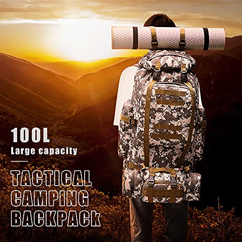 King'sGuard 100L Camping Hiking Backpack Molle Rucksack Military Camping Backpacking Daypack