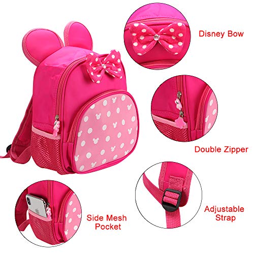 Voikukka Kid Cute Pink Backpacks for Little Girls Cartoon Mini Mouse Backpack Bookbag Kids Small Travel Backpacks for Toddler Girl Backpack Gift Baby Book Bag Preschool Backpacks